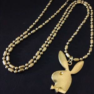 24”/ 10K Gold Plated Necklace with Playboy Bunny